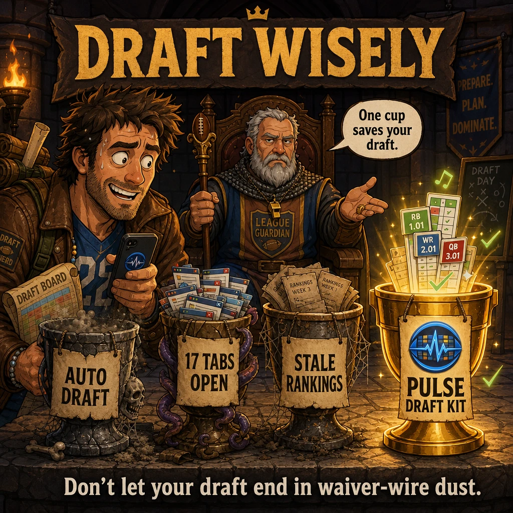 Draft wisely — don't let your draft end in waiver-wire dust. Pulse Draft Kit.
